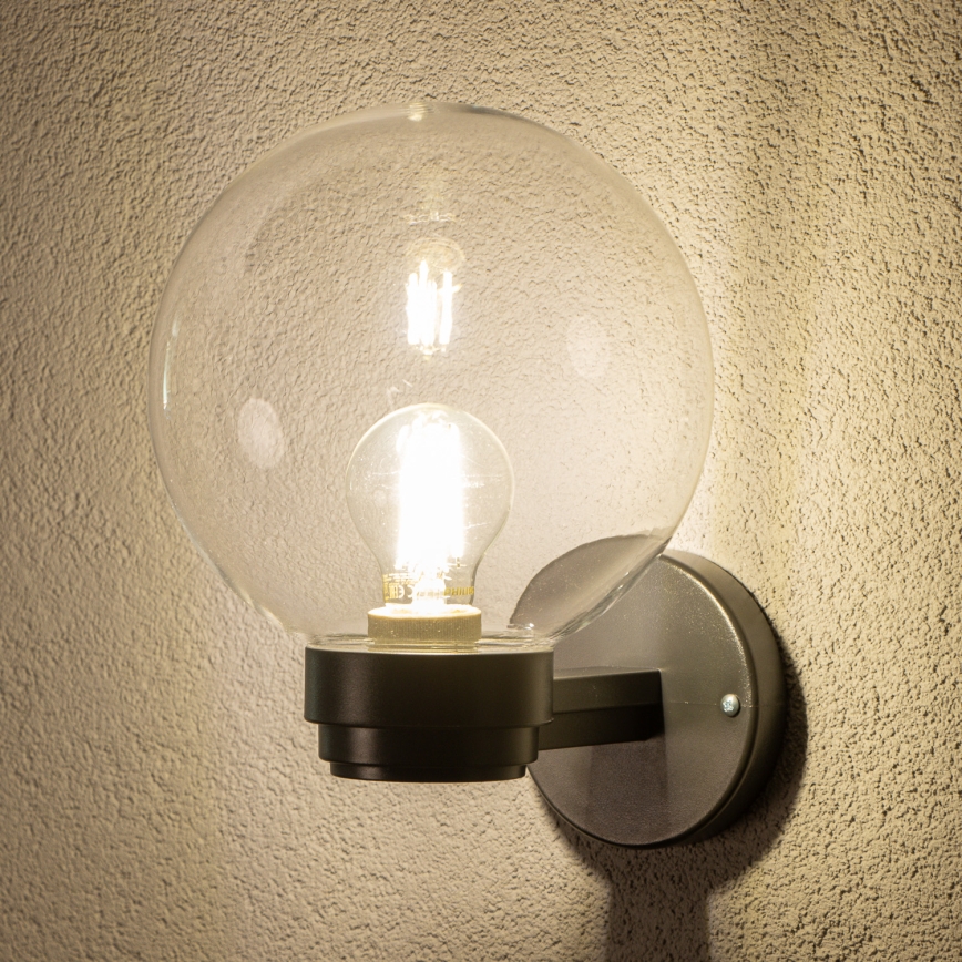 BRILAGI - Aplique de parede exterior HARBOR 1xE27/40W/230V IP33 antracite/transparente