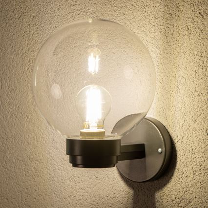 Brilagi - Aplique de parede exterior HARBOR 1xE27/40W/230V IP33 preto/transparente
