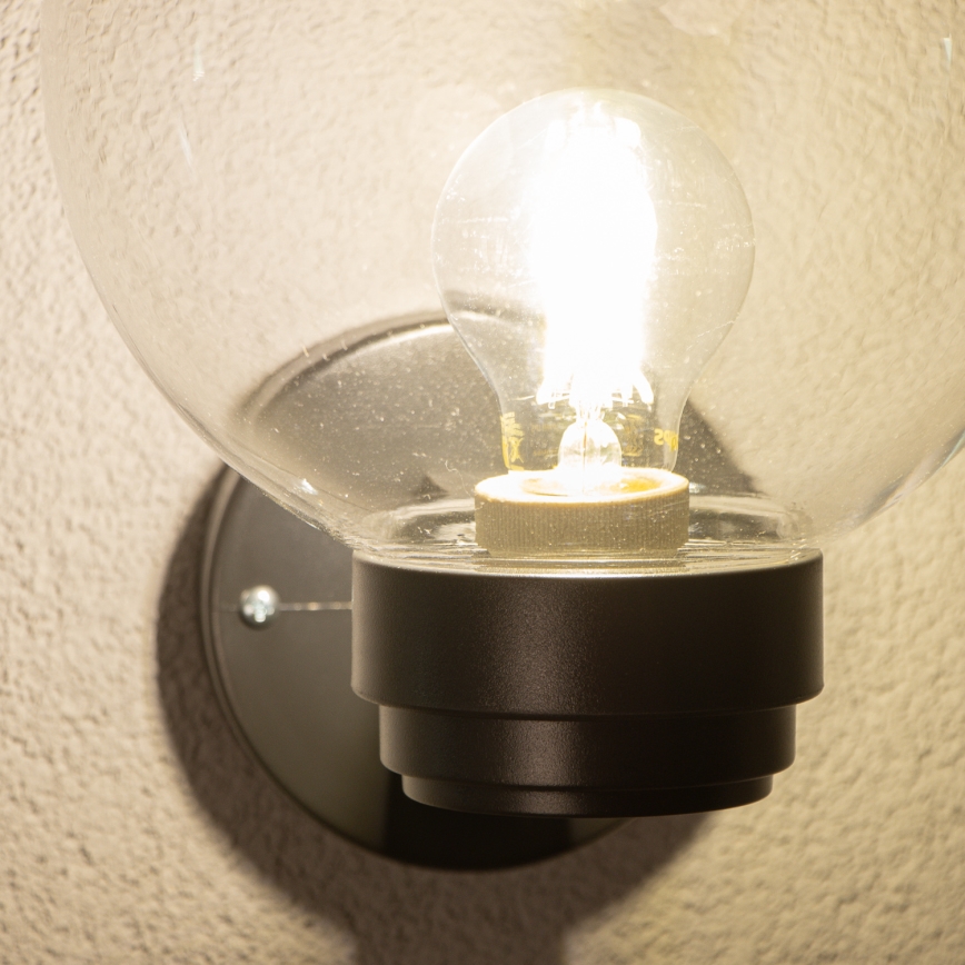 Brilagi - Aplique de parede exterior HARBOR 1xE27/40W/230V IP33 preto/transparente