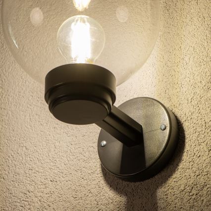 Brilagi - Aplique de parede exterior HARBOR 1xE27/40W/230V IP33 preto/transparente