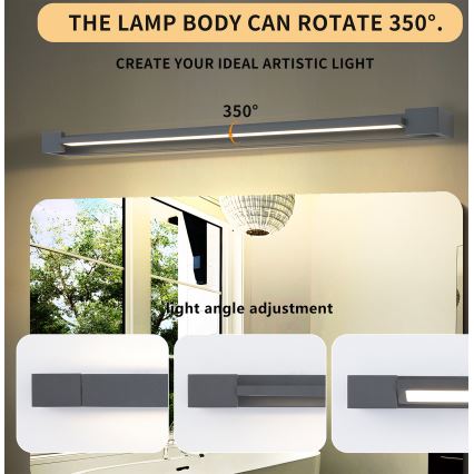 Brilagi - Aplique de parede LED para exterior AQUA LINE LED/24W/230V 90 cm IP44 antracite CRI 90