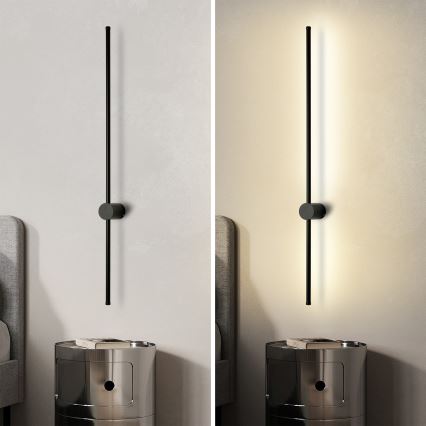 Brilagi - Aplique de parede LED para exterior AURA LED/20W/230V 3000K IP54 97 cm preto CRI 90