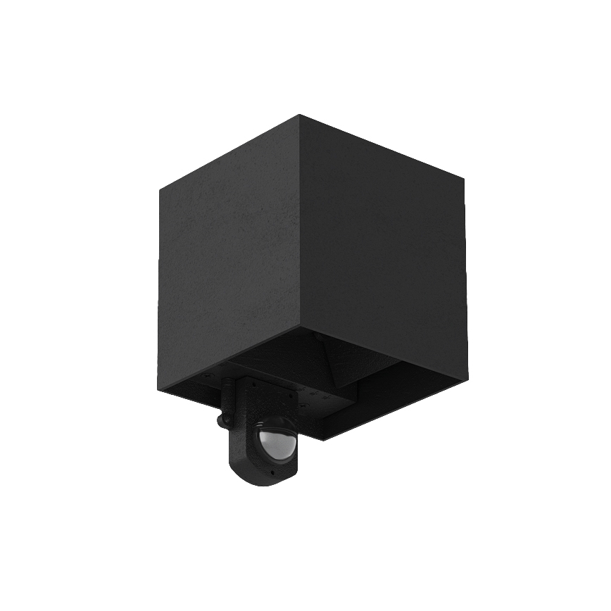 Brilagi - Aplique de parede exterior LED com sensor CUBE LED/6W/230V, preto, IP65