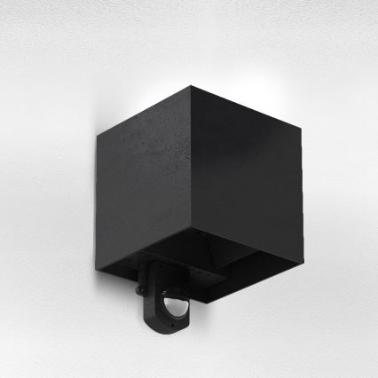 Brilagi - Aplique de parede exterior LED com sensor CUBE LED/6W/230V, preto, IP65