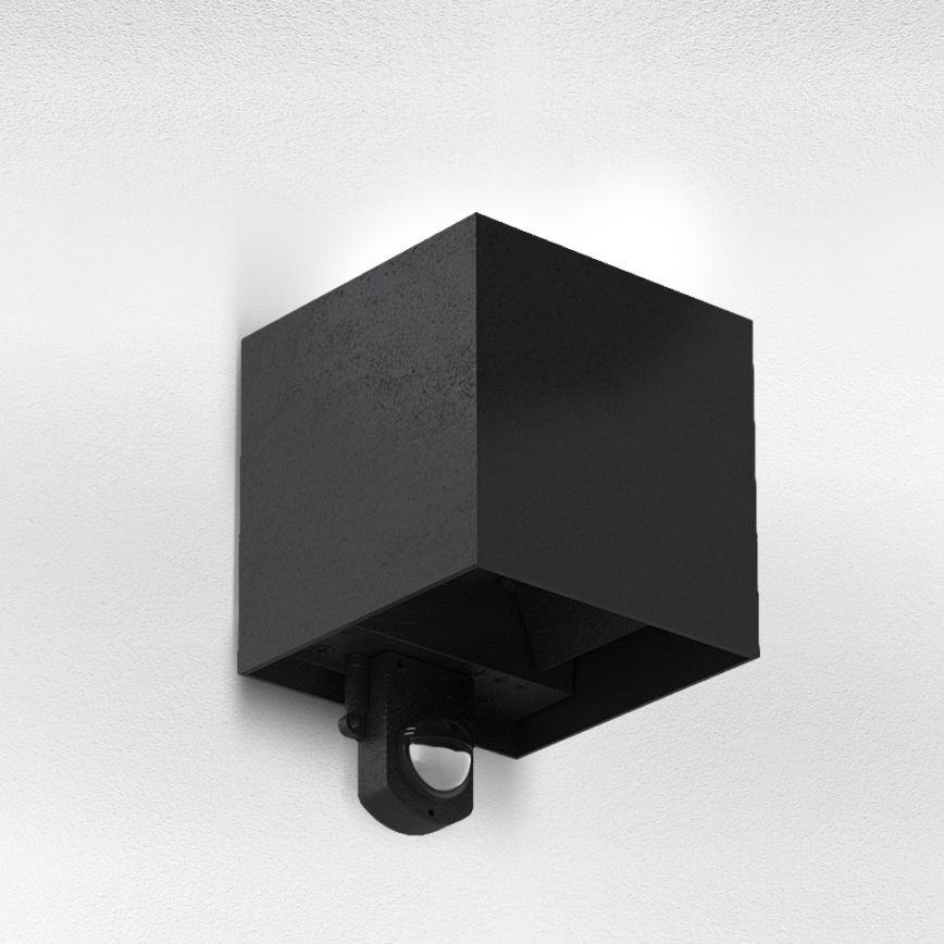 Brilagi - Aplique de parede exterior LED com sensor CUBE LED/6W/230V, preto, IP65
