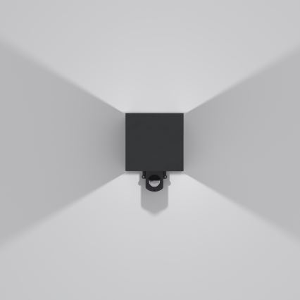 Brilagi - Aplique de parede exterior LED com sensor CUBE LED/6W/230V, preto, IP65
