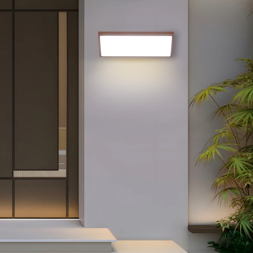 Brilagi - Aplique de parede LED para exterior com sensor TRIANGLE LED/42W/230V 45 cm castanho IP65