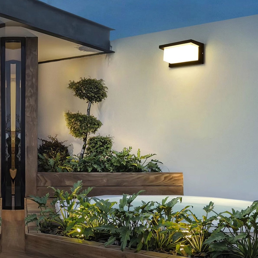 Brilagi - Aplique de parede LED regulável para exterior BRICKY 1xE27/6W/230V 2700-6500K IP54 preto