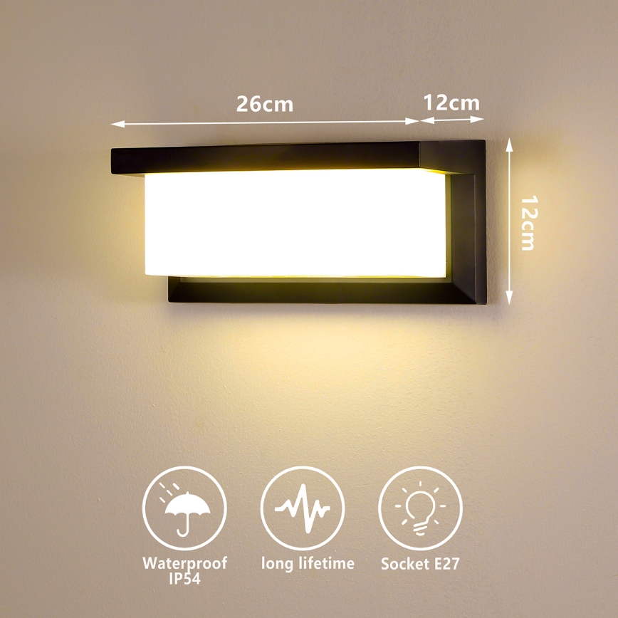 Brilagi - Aplique de parede LED regulável para exterior BRICKY 1xE27/6W/230V 2700-6500K IP54 preto
