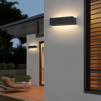 Brilagi - Aplique de parede exterior LED DONNANI LED/12W/230V 30 cm preto IP44