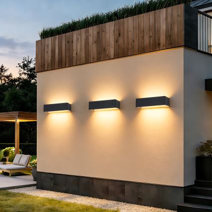 Brilagi - Aplique de parede exterior LED DONNANI LED/12W/230V 30 cm preto IP44