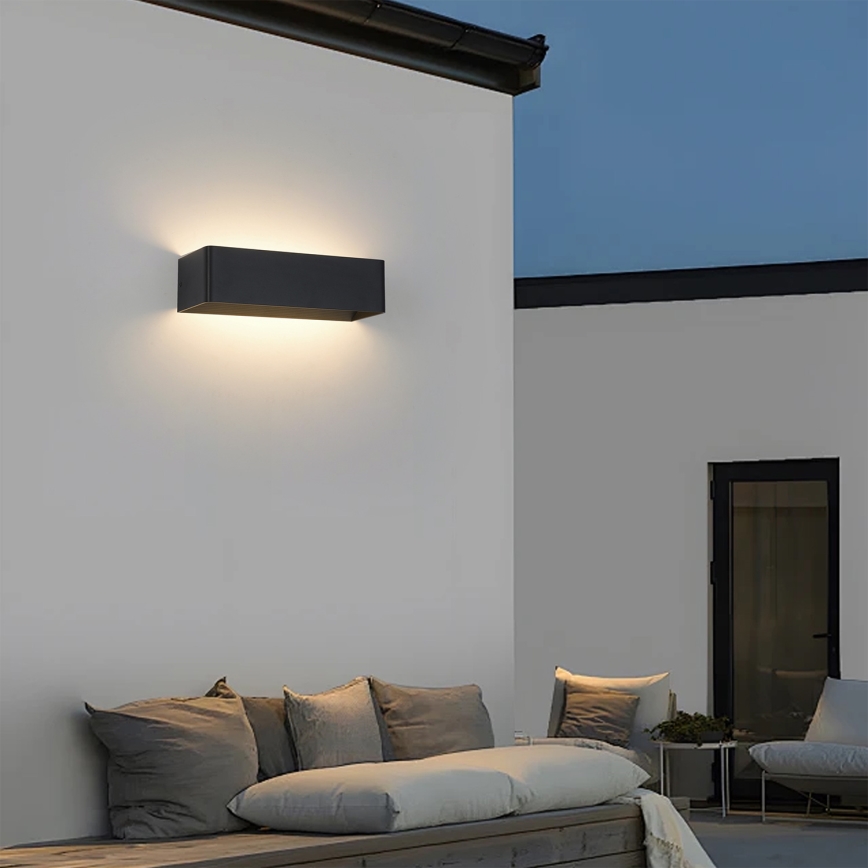Brilagi - Aplique de parede exterior LED DONNANI LED/12W/230V 30 cm preto IP44