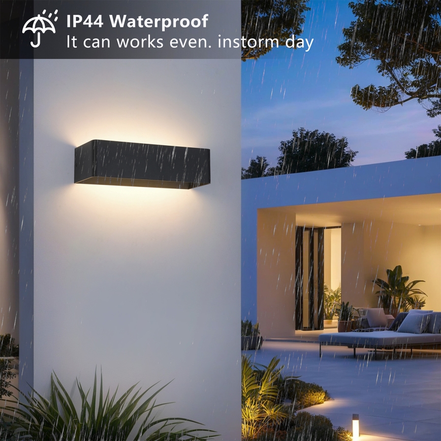 Brilagi - Aplique de parede exterior LED DONNANI LED/12W/230V 30 cm preto IP44