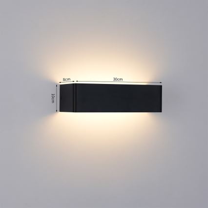 Brilagi - Aplique de parede exterior LED DONNANI LED/12W/230V 30 cm preto IP44