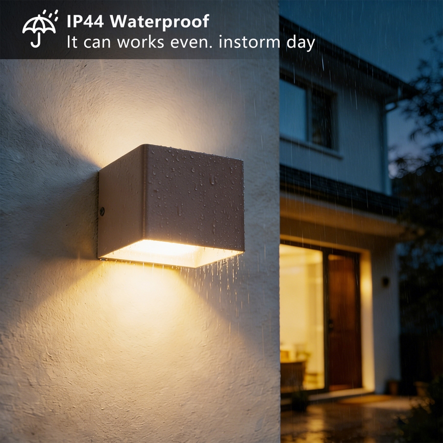 Brilagi - Aplique de parede exterior LED DONNANI LED/5W/230V 10 cm castanho IP44