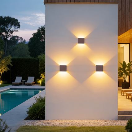Brilagi - Aplique de parede exterior LED DONNANI LED/5W/230V 10 cm castanho IP44