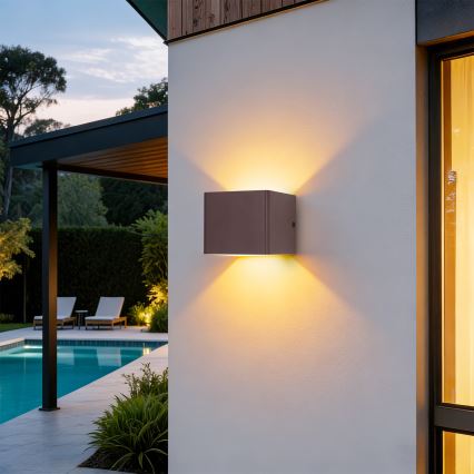 Brilagi - Aplique de parede exterior LED DONNANI LED/5W/230V 10 cm castanho IP44