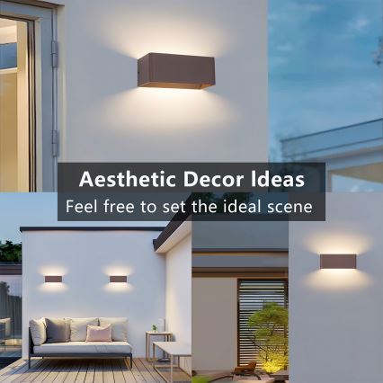Brilagi - Aplique de Parede Exterior LED DONNANI LED/7W/230V 20 cm castanho IP44