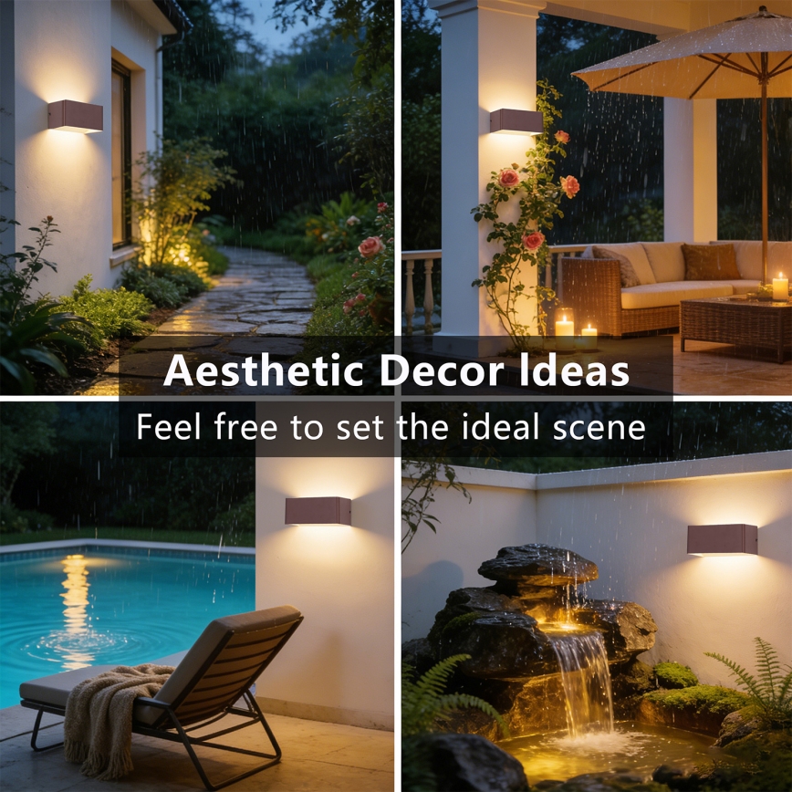 Brilagi - Aplique de Parede Exterior LED DONNANI LED/7W/230V 20 cm castanho IP44