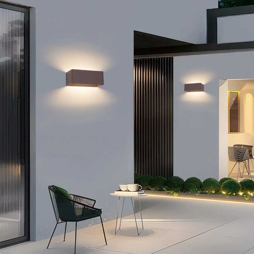 Brilagi - Aplique de Parede Exterior LED DONNANI LED/7W/230V 20 cm castanho IP44