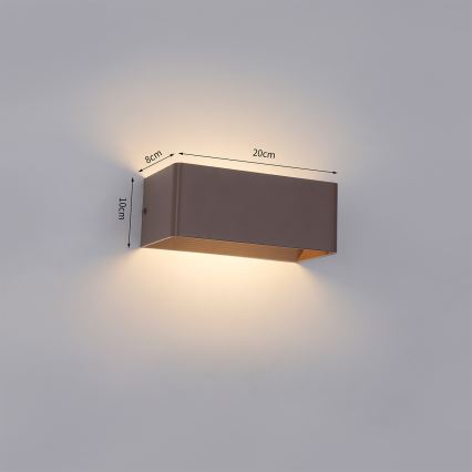 Brilagi - Aplique de Parede Exterior LED DONNANI LED/7W/230V 20 cm castanho IP44