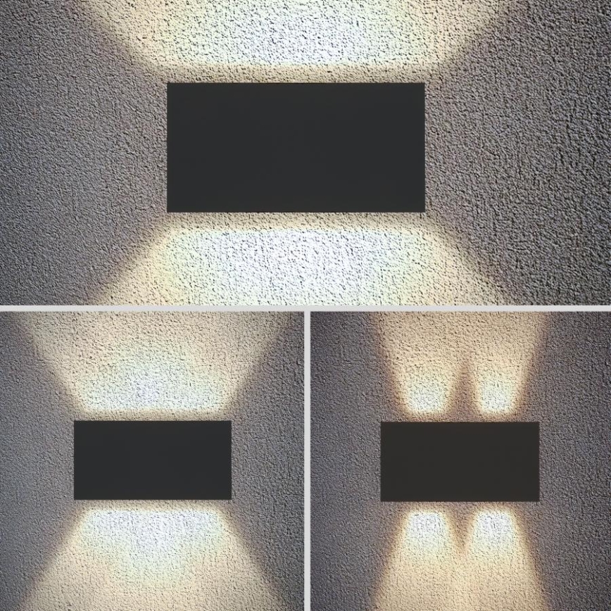 Brilagi - Aplique de parede exterior LED DOUBLE CUBE LED/12W/230V antracite IP65