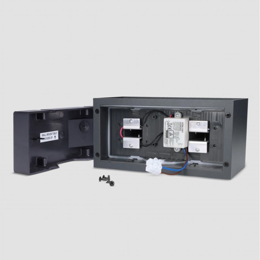 Brilagi - Aplique de parede exterior LED DOUBLE CUBE LED/12W/230V antracite IP65