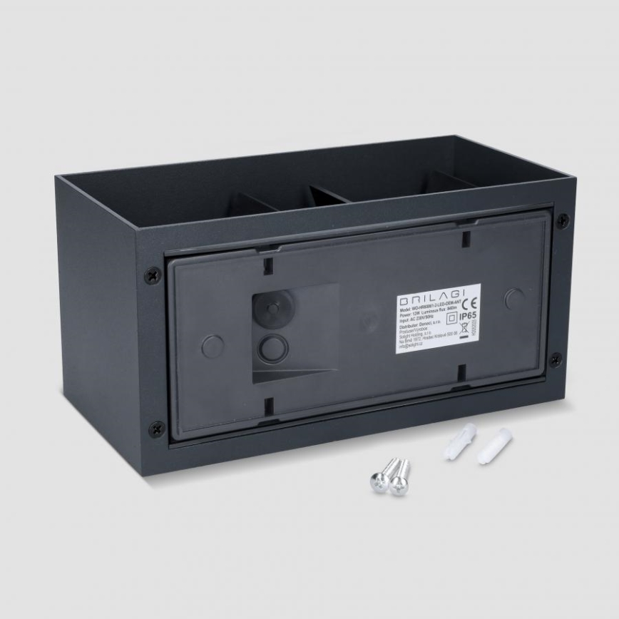 Brilagi - Aplique de parede exterior LED DOUBLE CUBE LED/12W/230V antracite IP65