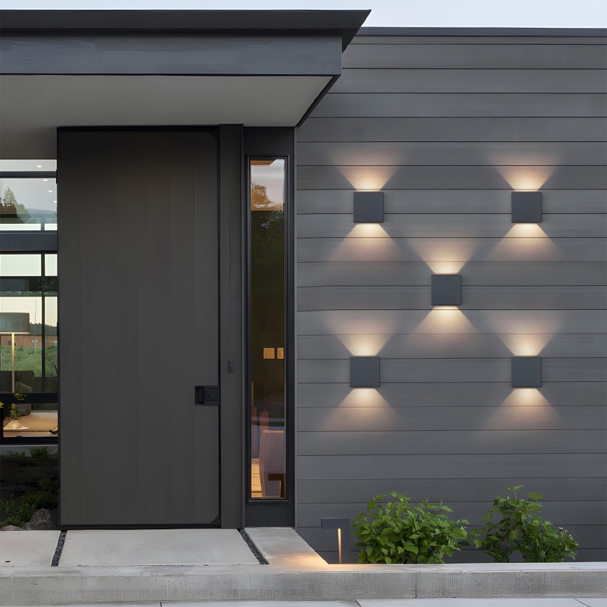 Brilagi - Aplique de parede exterior LED DOUBLERAY LED/6W/230V antracite IP54