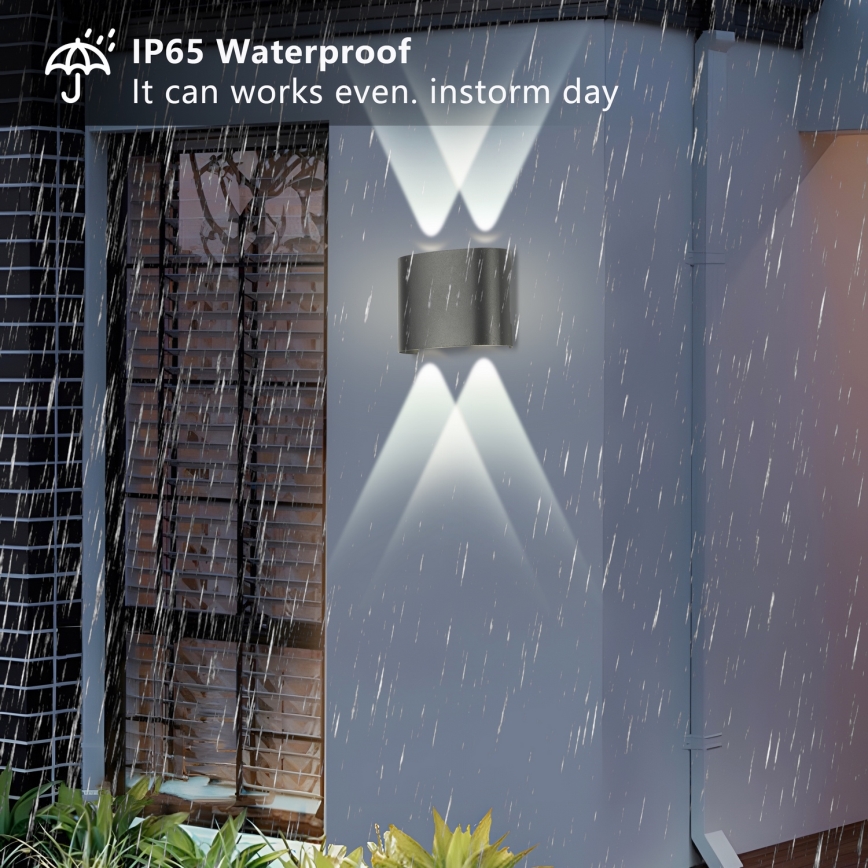 Brilagi - Aplique de parede exterior LED FLAREBOX LED/4W/230V antracite IP65