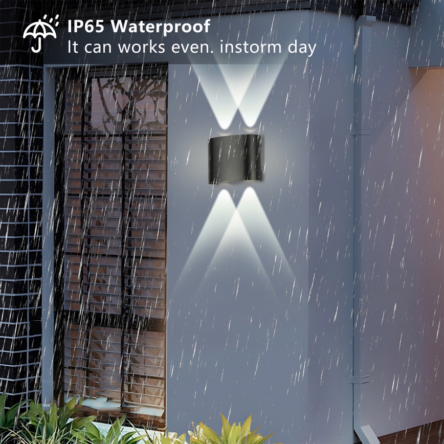 Brilagi - Aplique de parede exterior LED FLAREBOX LED/4W/230V preto IP65