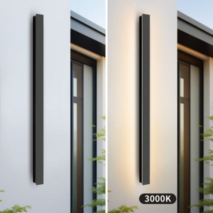 Brilagi - Aplique de parede LED para exterior LINEAR 22W/230V 3000K IP65 100 cm preto CRI 90