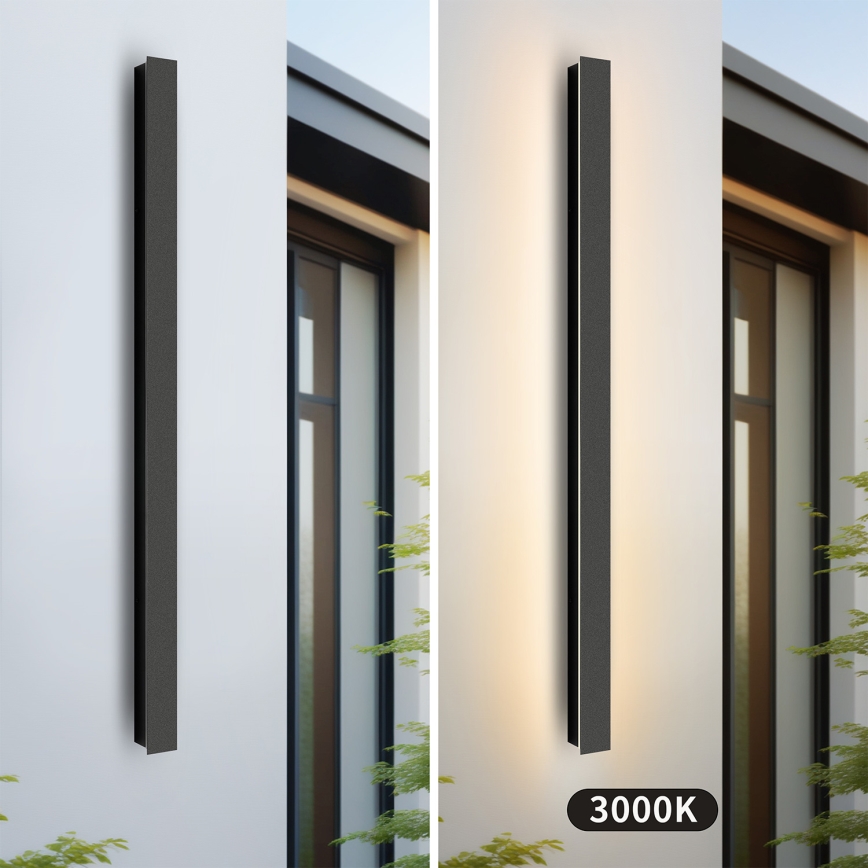 Brilagi - Aplique de parede LED para exterior LINEAR 22W/230V 3000K IP65 100 cm preto CRI 90