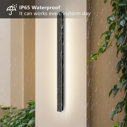 Brilagi - Aplique de parede LED para exterior LINEAR 22W/230V 3000K IP65 100 cm preto CRI 90