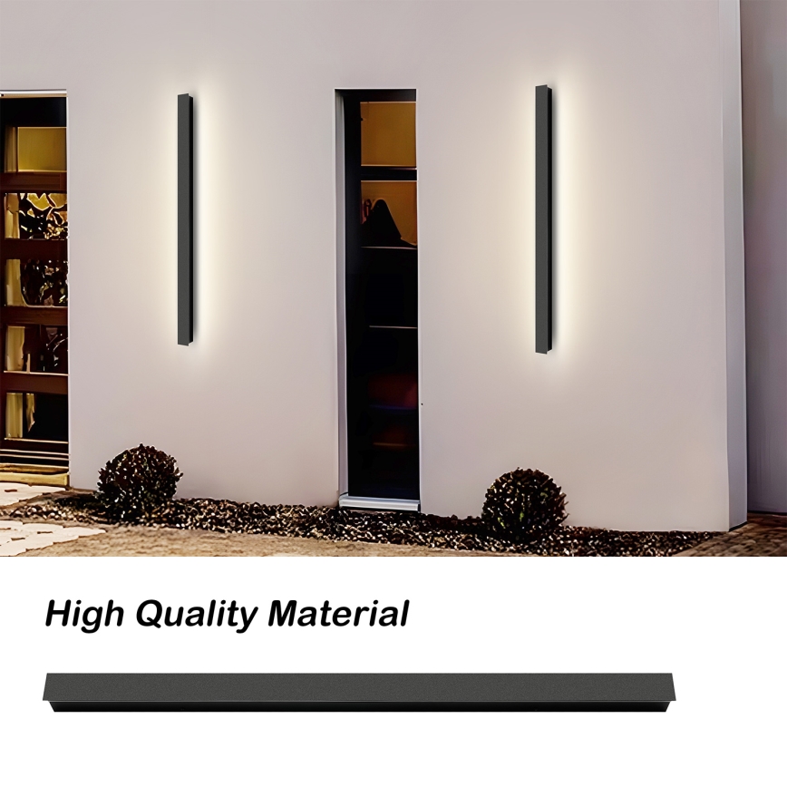 Brilagi - Aplique de parede LED para exterior LINEAR 22W/230V 3000K IP65 100 cm preto CRI 90