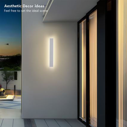 Brilagi - Aplique de parede para exterior LINEAR LED/12W/230V 3000K IP65 50 cm branco CRI 90