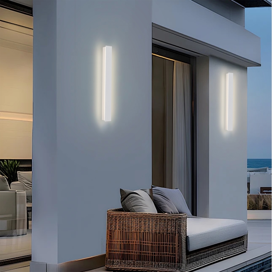 Brilagi - Aplique de parede para exterior LINEAR LED/12W/230V 3000K IP65 50 cm branco CRI 90