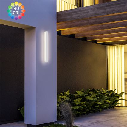 Brilagi - Aplique de parede para exterior LINEAR LED/12W/230V 3000K IP65 50 cm branco CRI 90