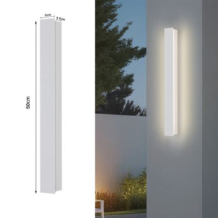 Brilagi - Aplique de parede para exterior LINEAR LED/12W/230V 3000K IP65 50 cm branco CRI 90