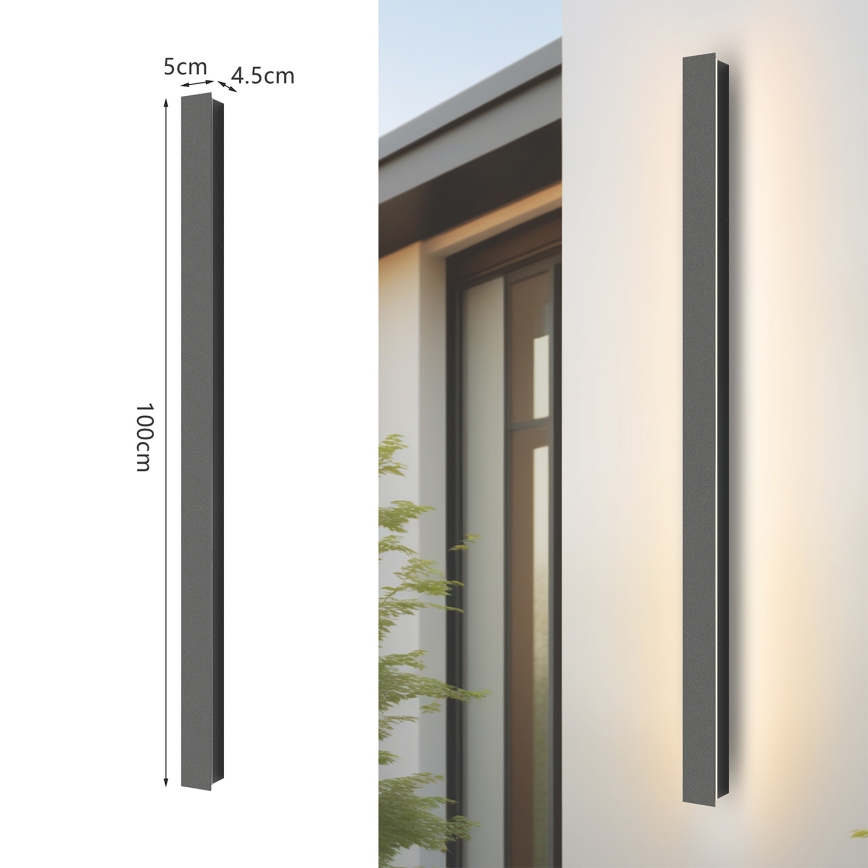 Brilagi - Aplique de parede LED para exterior LINEAR LED/22W/230V 3000K IP65 100 cm antracite CRI 90