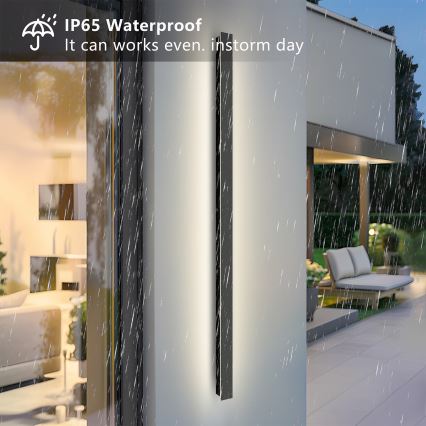 Brilagi - Arandela LED de exterior LINEAR LED/32W/230V 4000K IP65 140 cm preto CRI 90