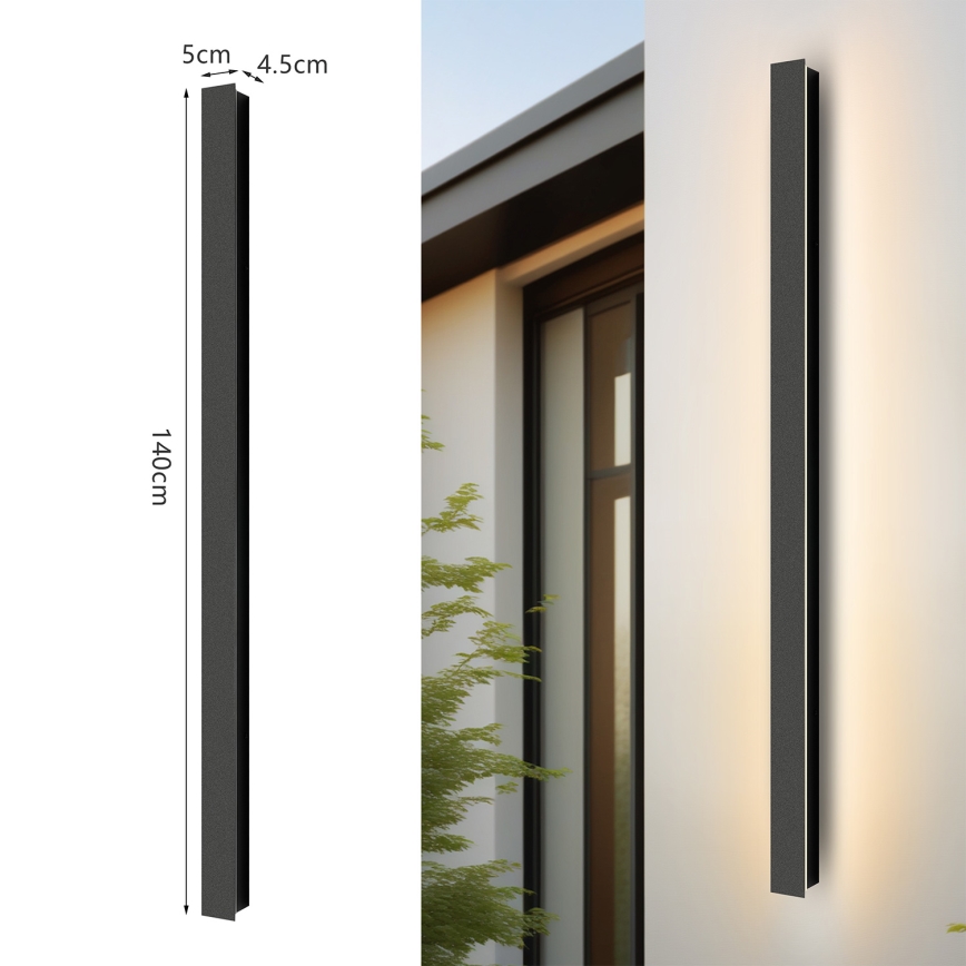 Brilagi - Arandela LED de exterior LINEAR LED/32W/230V 4000K IP65 140 cm preto CRI 90