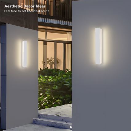 Brilagi - Aplique de parede LED para exterior LINEAR LED/8W/230V 3000K IP65 30 cm branco CRI 90