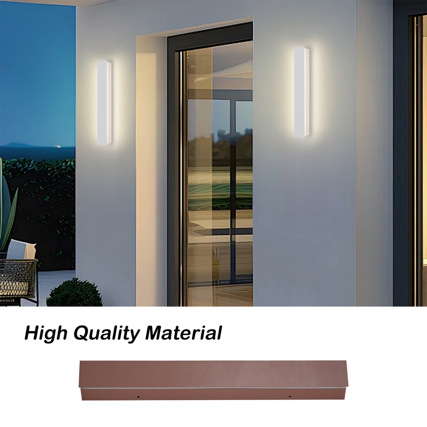 Brilagi - Aplique de parede LED para exterior LINEAR LED/8W/230V 3000K IP65 30 cm branco CRI 90