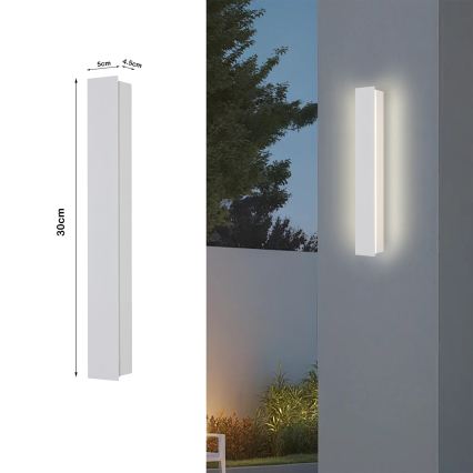 Brilagi - Aplique de parede LED para exterior LINEAR LED/8W/230V 3000K IP65 30 cm branco CRI 90