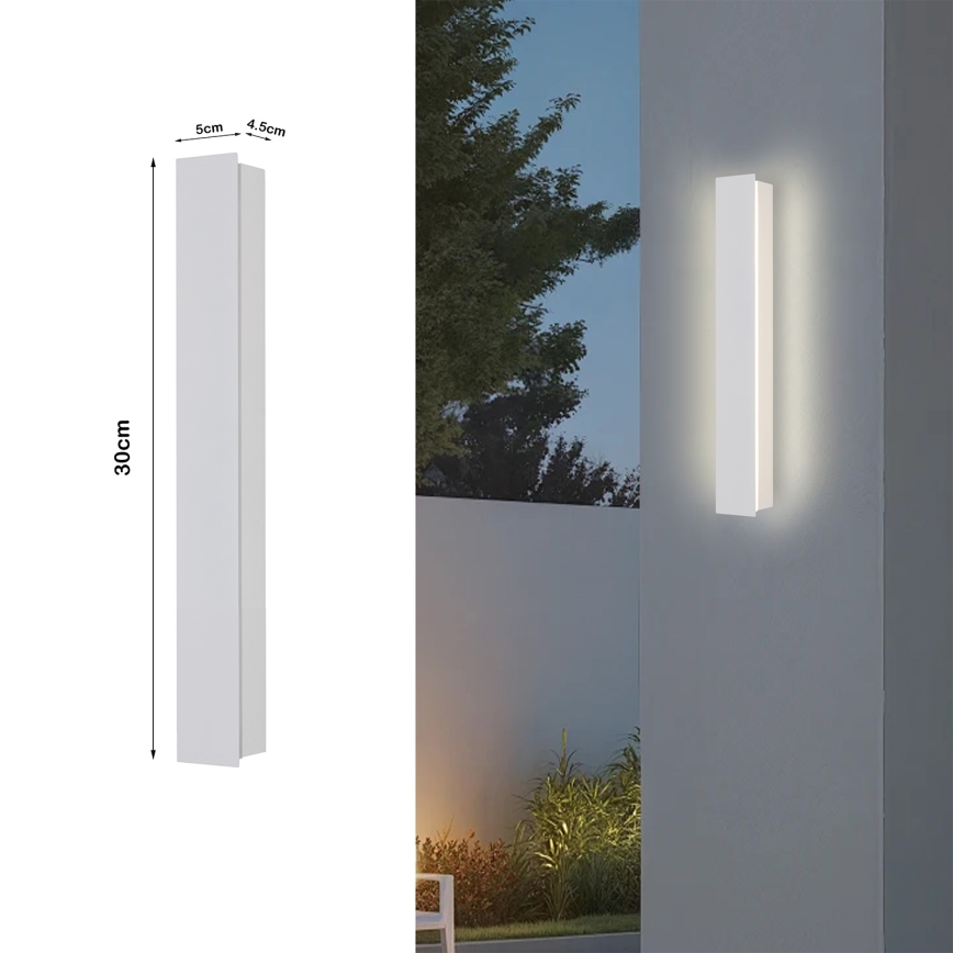 Brilagi - Aplique de parede LED para exterior LINEAR LED/8W/230V 3000K IP65 30 cm branco CRI 90