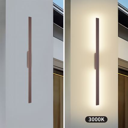 Brilagi - Aplique de parede LED para exterior LUNA LED/24W/230V 3000K IP65 100 cm castanho IRC 90