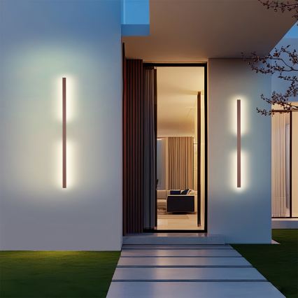 Brilagi - Aplique de parede LED para exterior LUNA LED/24W/230V 3000K IP65 100 cm castanho IRC 90