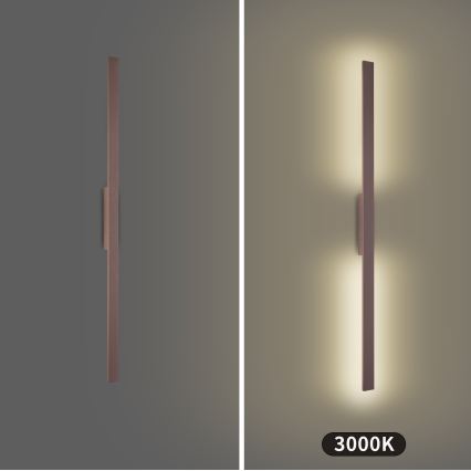 Brilagi - Aplique de parede LED para exterior LUNA LED/24W/230V 3000K IP65 100 cm castanho IRC 90