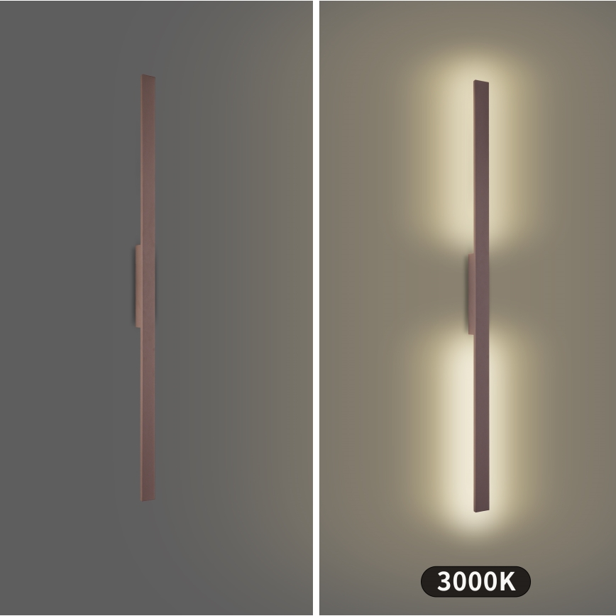 Brilagi - Aplique de parede LED para exterior LUNA LED/24W/230V 3000K IP65 100 cm castanho IRC 90